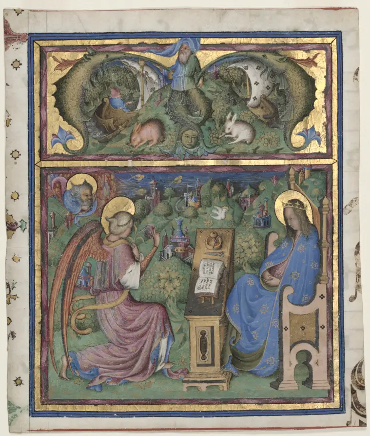 Initial M[issus est] Excised from an Antiphonary: The Annunciation