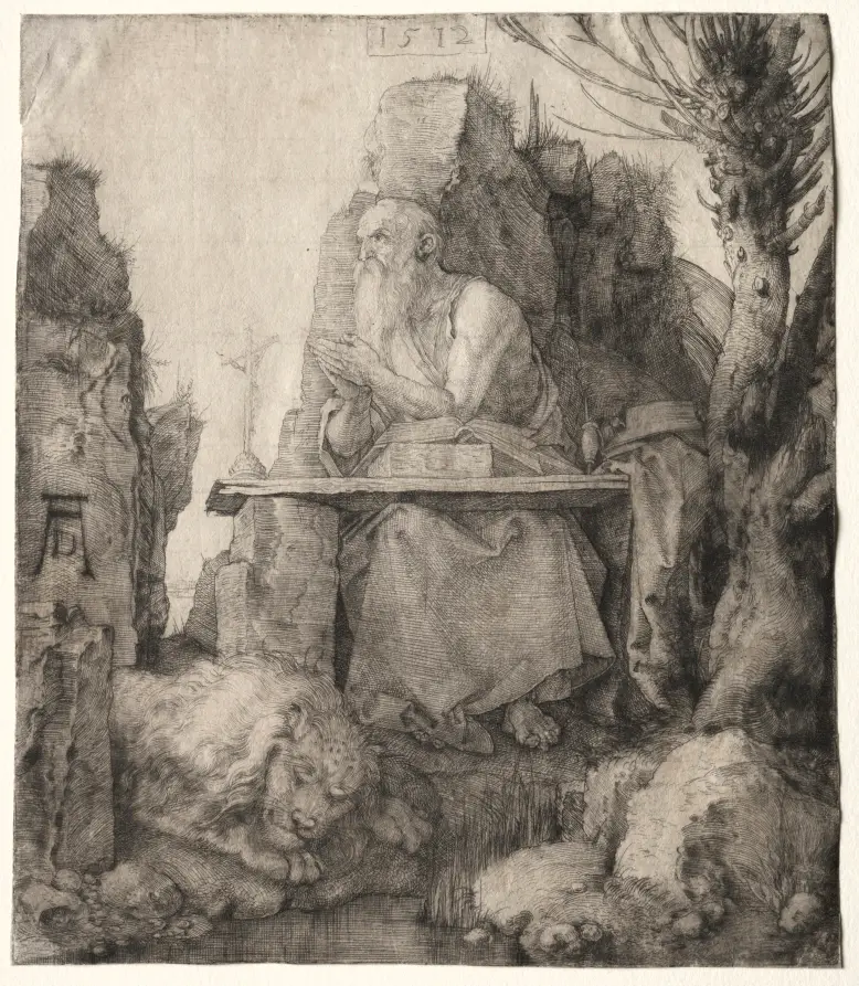 St. Jerome Seated near a Pollard Willow