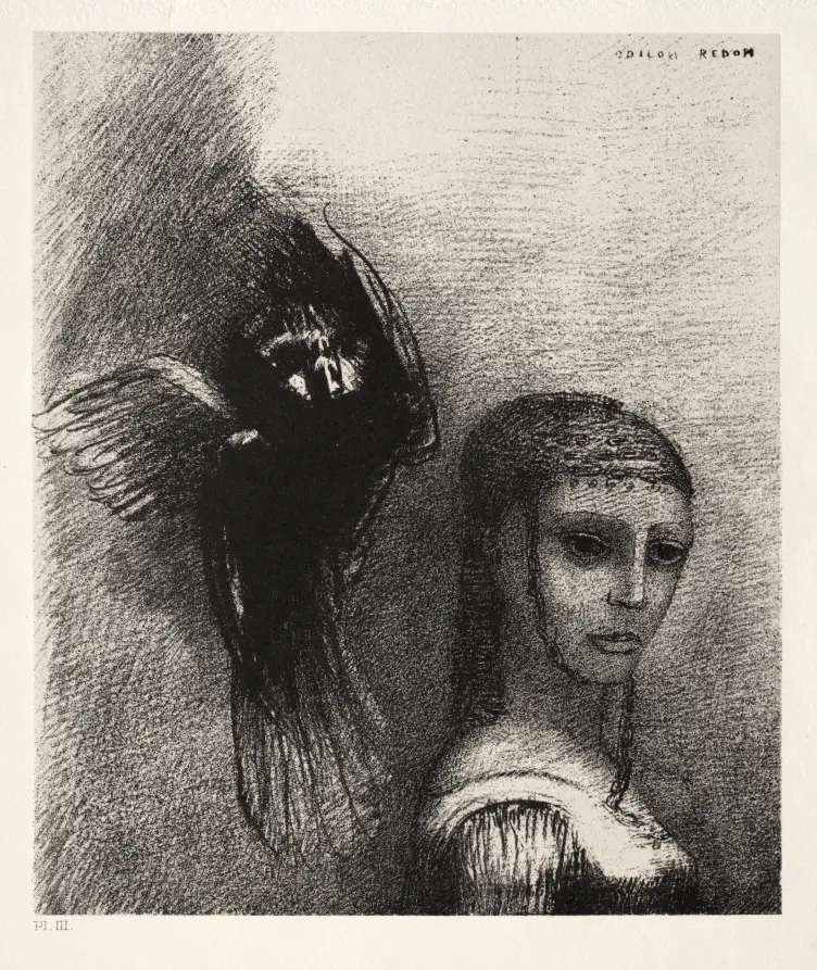 And a Large Bird, Descending from the Sky, Hurls Itself against the Topmost Point of Her Hair