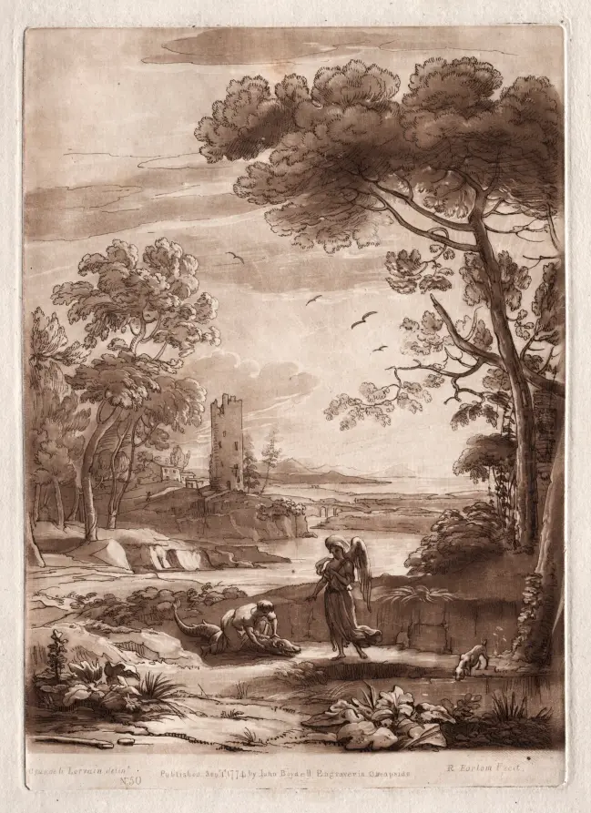 Liber Veritatis: No. 50, A River Scene with Tobias and the Angel