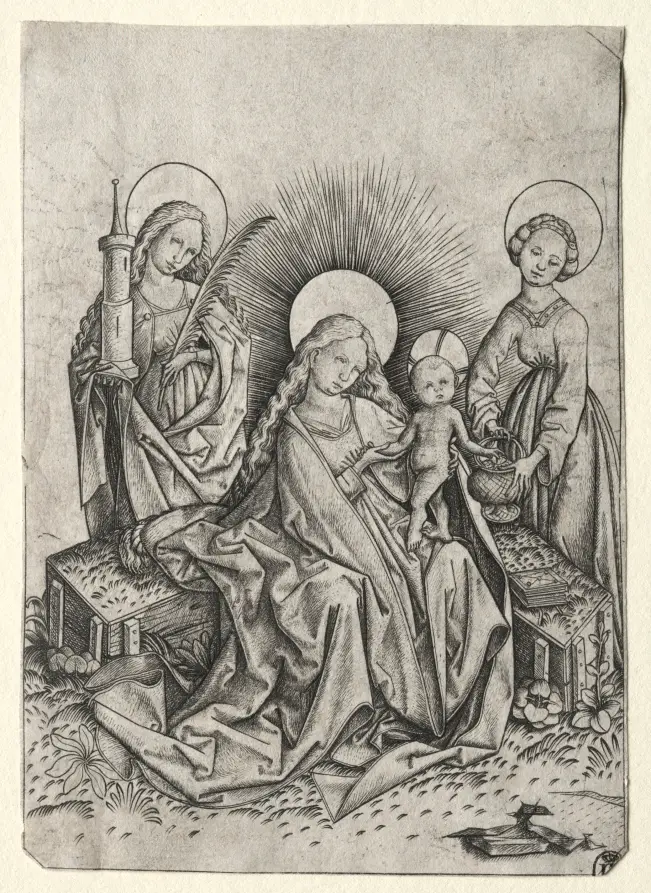 Madonna and Child in a Garden between St. Barbara and st. Dorothy