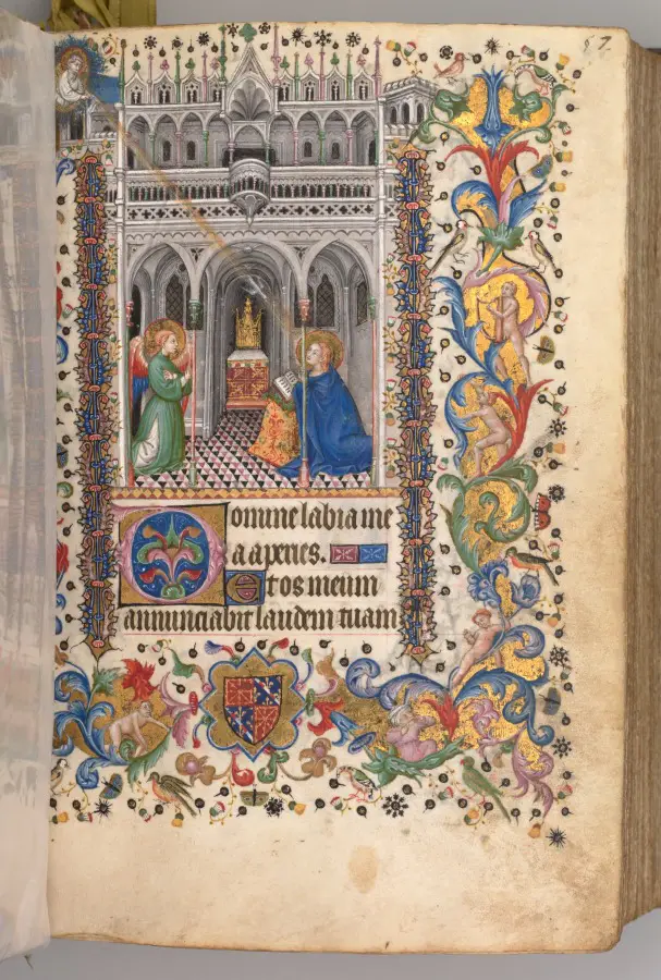 Hours of Charles the Noble, King of Navarre (1361-1425): fol. 29r,The Annunciation (Matins)