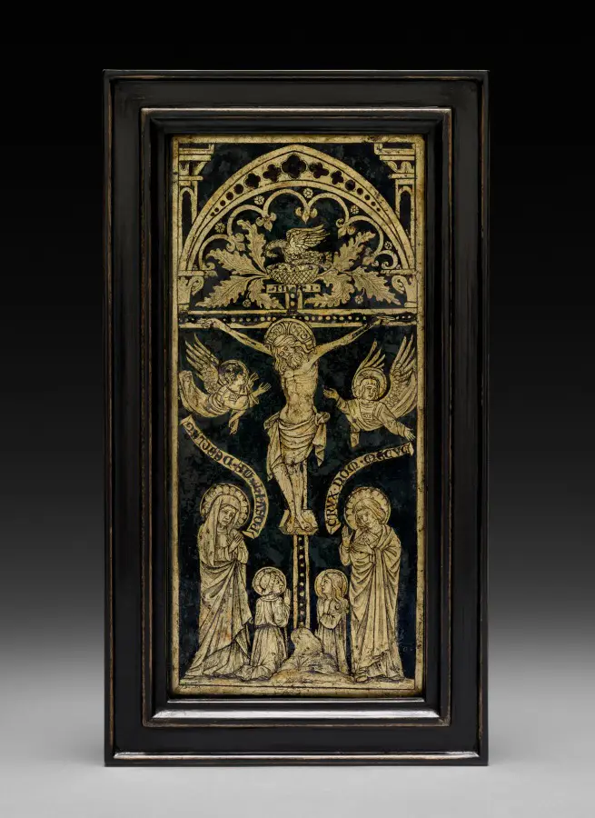 Plaque: The Crucifixion with Angels and Saints