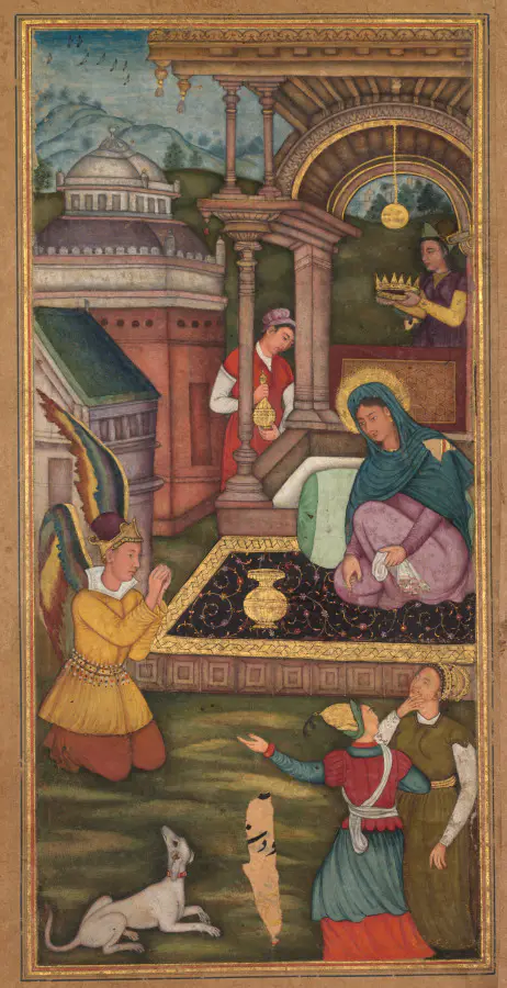 The Annunciation (folio 15 recto), from a Mirror of Holiness (Mir’at al-quds) of Father Jerome Xavier