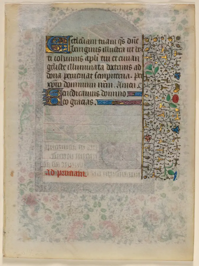 Leaf from a Book of Hours: Text (verso)