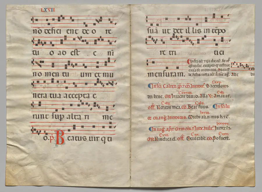 Bifolio from a Gradual: Music and Text (verso)