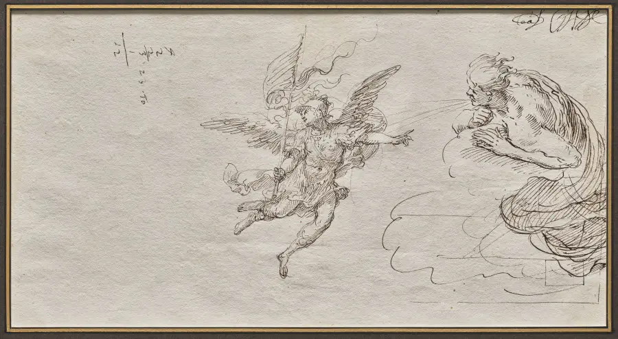 Studies of an Archangel and a Wind God (verso)