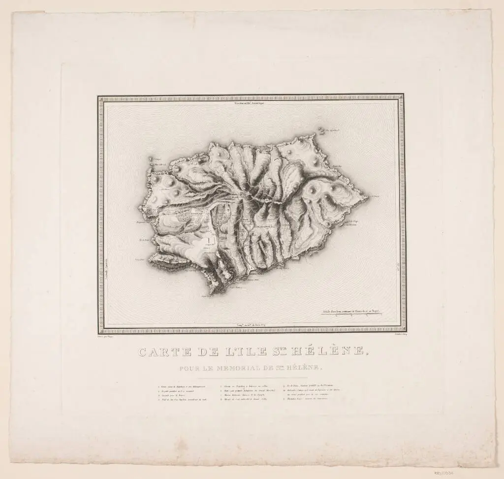 Carte de L'ïle Sainte-Hélène