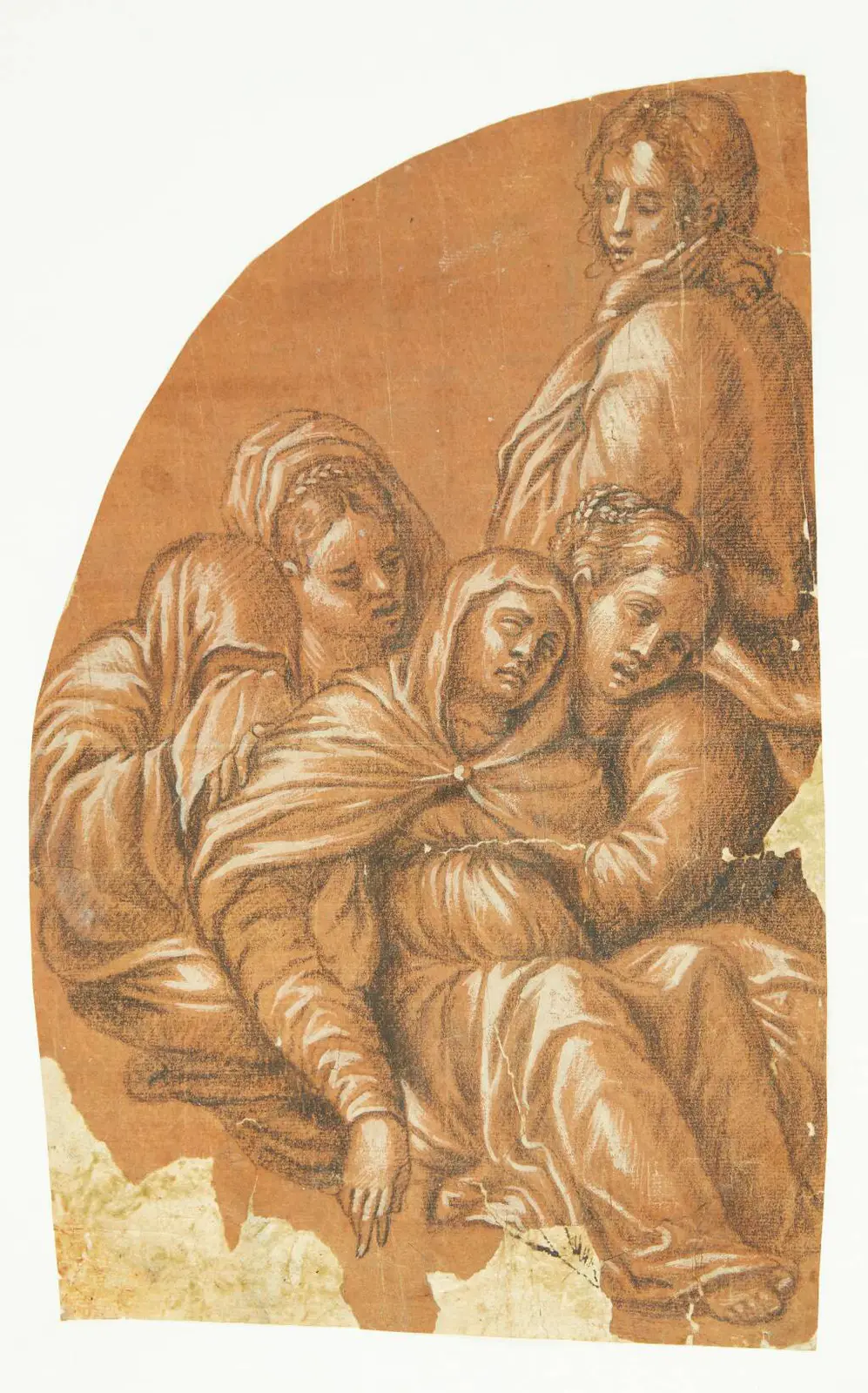 Del af en Pietà (venstre side af en lunettekomposition)
