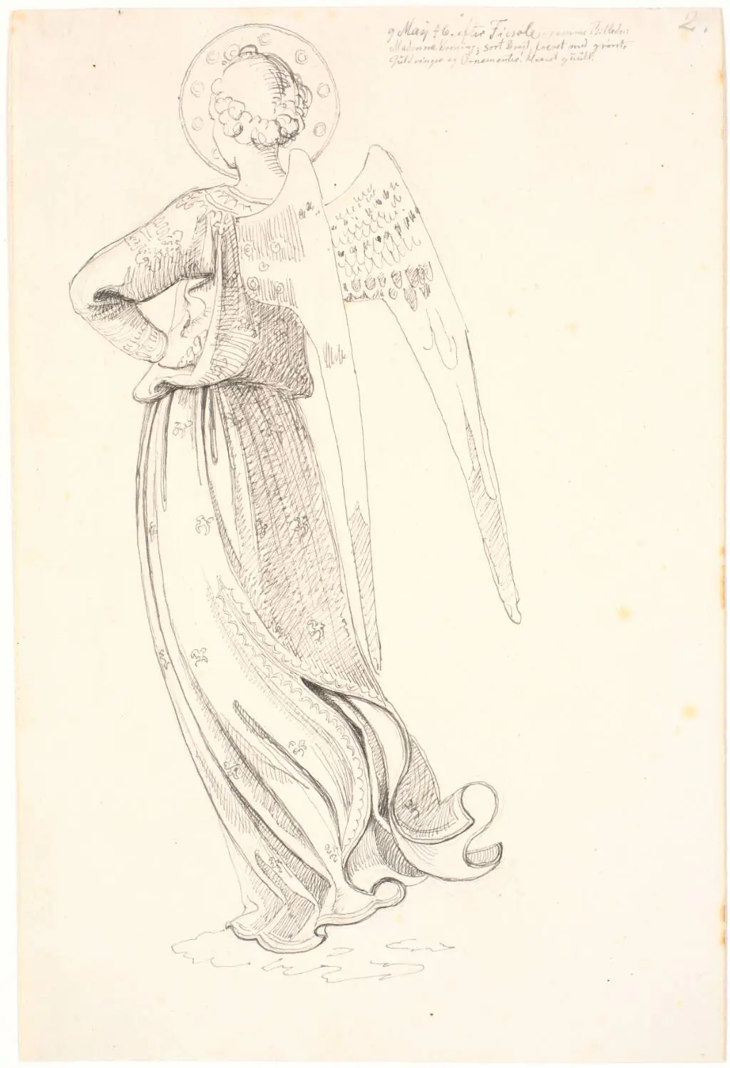 Engel set fra ryggen - efter Fra Angelico
