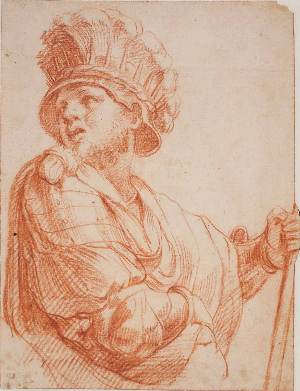 Soldat med fjerprydet hjelm. Efter Raphael