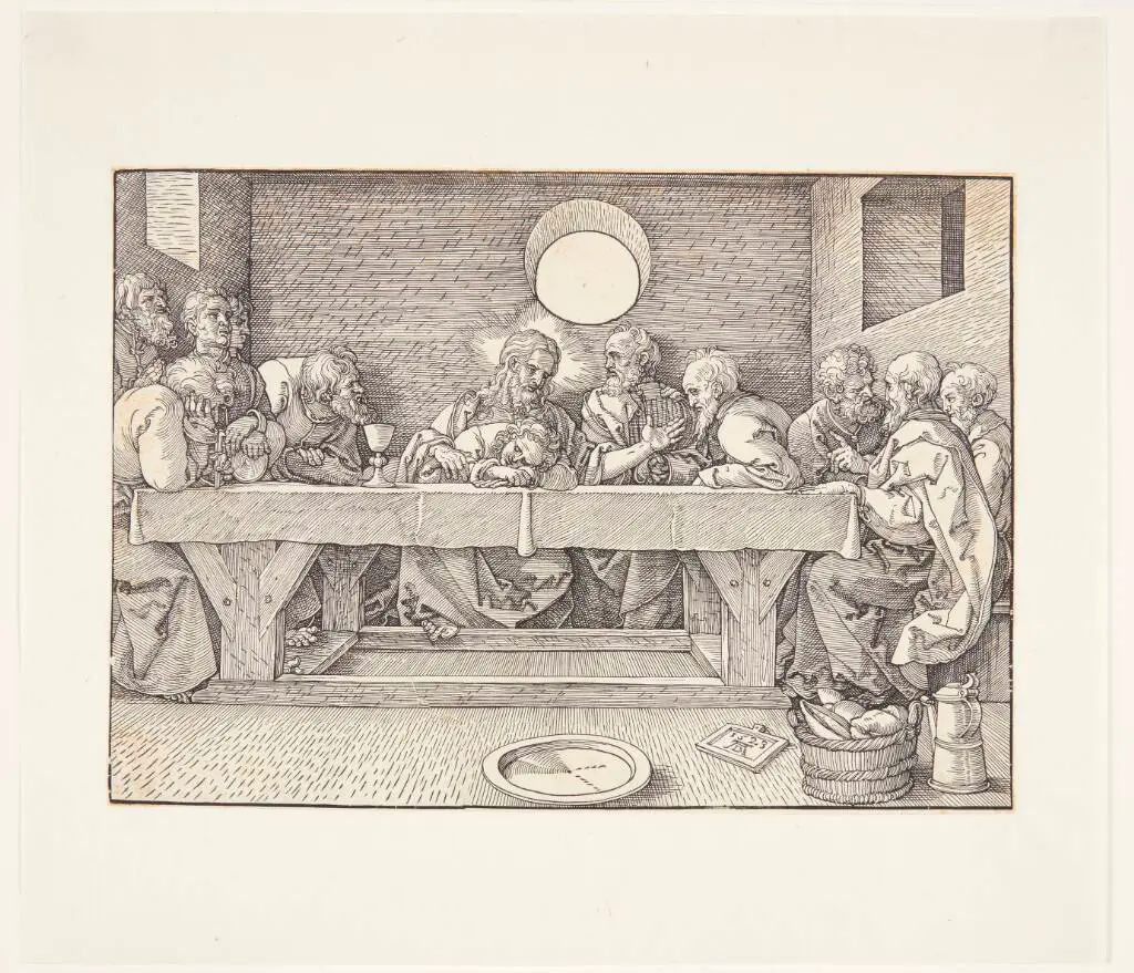 Jésus Christ célébrant la cène avec apotres