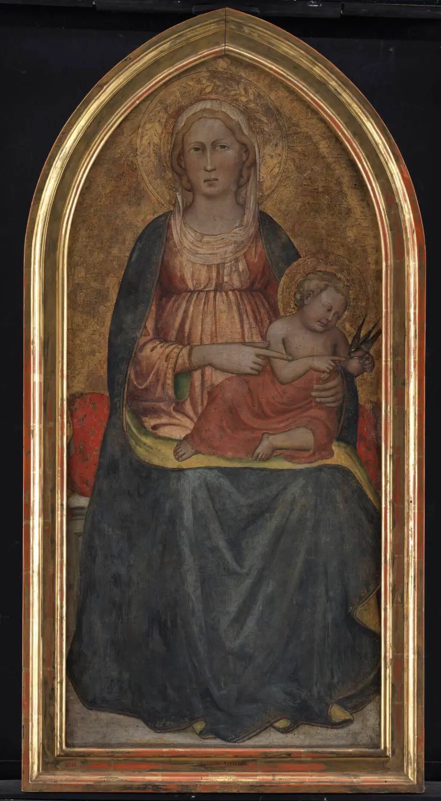 Madonna med Barnet, der leger med en fugl
