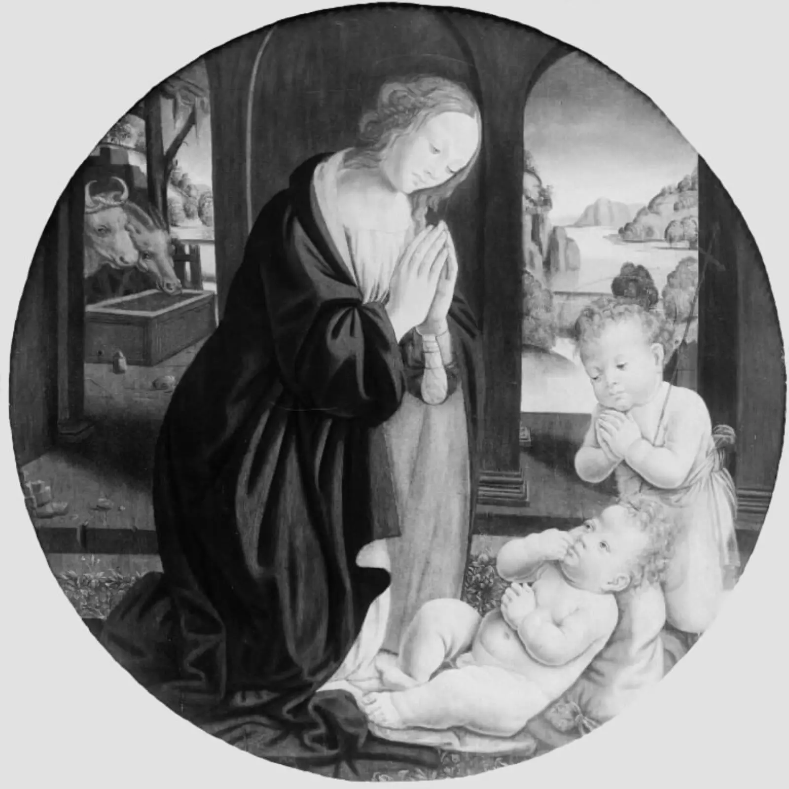 Madonna og den lille Johannes tilbeder Kristusbarnet
