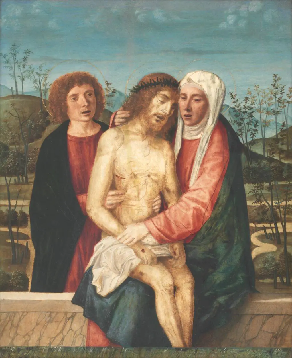 Pietà. Den døde Kristus med Jomfru Maria og Johannes Evangelisten